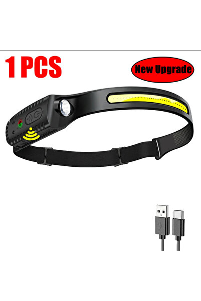 Choice6 مصباح رأس جديد مطور مزود بمستشعر، مصباح LED أمامي، مصباح رأس قابل لإع...