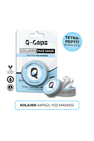 Q-caps KOLAJEN KAPSÜL YÜZ MASKESİ - Kolajen Serum | Sıkılaştırıcı | Parlak Cilt