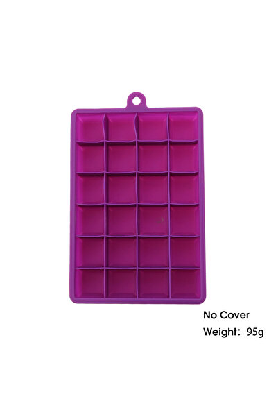 Choice8 G NO Cover Purple With Lid /No Lid 24-hole Silicone Ice Tray Square B...