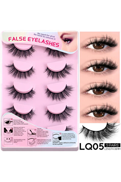 Choice5 ٥ أزواج - LQ05 رموش فيلتريناي الصناعية ثلاثية الأبعاد بتصميم مانغا، ك...