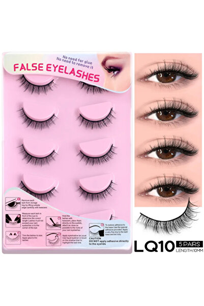 Choice6 5pairs-LQ10 Veltrinay Fake Lashes 3D Manga Lashes Fluffy Volume Criss...