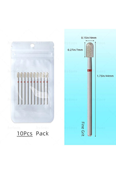 Choice9 C407-F(D) HYTOOS 10 قطع/عبوة رؤوس حفر أظافر ماسية احترافية روسية لتنظ...