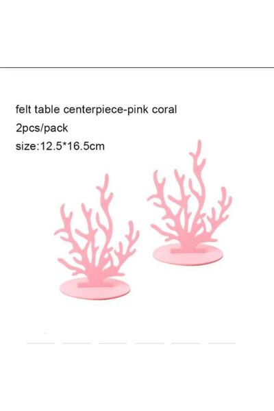 Choice7 2pc pink coral 2pcs DIY Mermaid Party Little Mermaid Decoration Felt ...