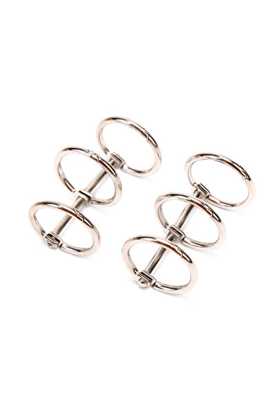 Choice1 Silver 2Pcs Retro Metal Loose Leaf Book Binder Hinged Ring Binding Ri...