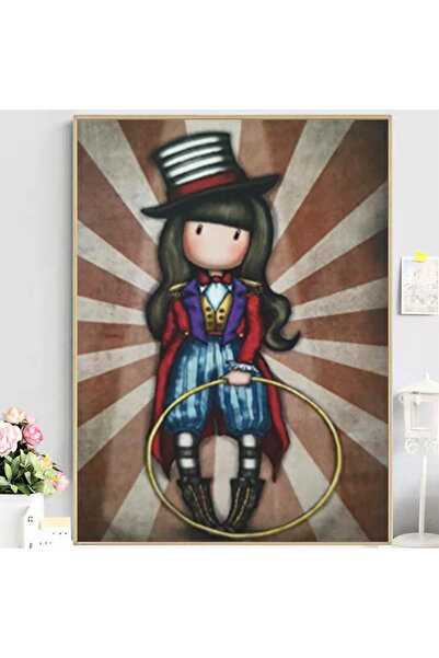 Choice35 مجموعة لوحة ماسية دائرية 20×30 سم CC2781 لشخصية فتاة كرتونية، تطريز ...