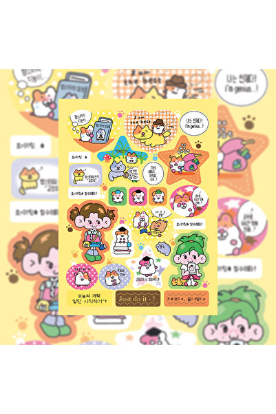 choice2 07 ملصقات شخصية كرتونية لطيفة لفتاة سيئة من كوريا، دفتر ملاحظات، دفتر...