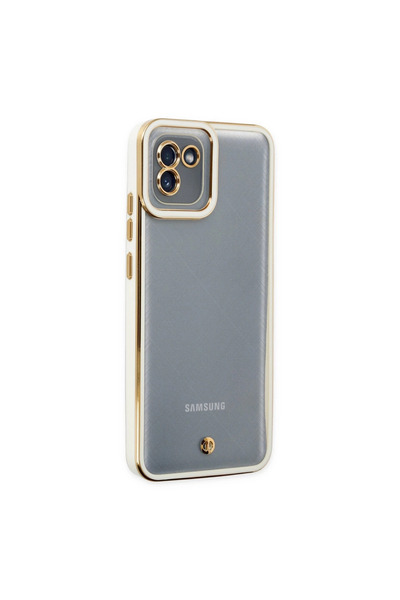 xirshop حافظة سامسونج جالاكسي A03 من السيليكون بعدسة ليفا - أبيض