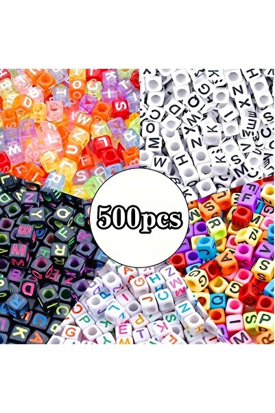 Choice3 500pcs 5 Colors 1000pcs/5 Colors Vibrant Square Letter Pattern Acryli...