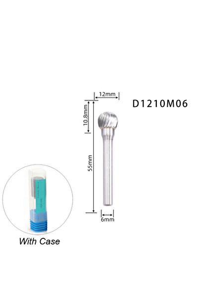 choice2 Ball Nose End 6x12mm Tungsten Carbide Rotary File Burr Mould Carving ...