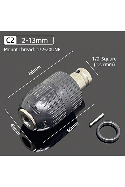 Choice5 (C2) 2-13MM Plastic 1/2"-20UNF Drill Chuck 2-13MM/1.5-10MM Quick Chan...