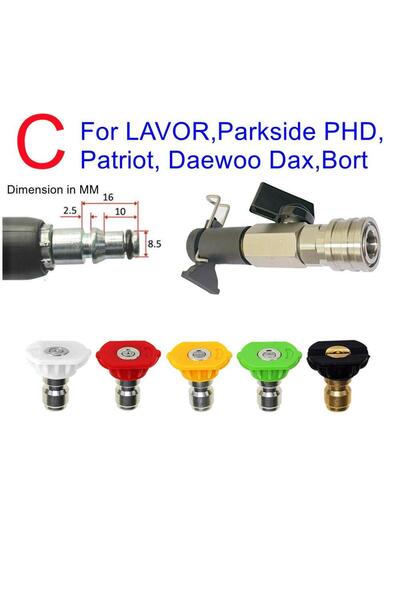 Choice1 C and nozzles High Pressure Wash Ball Valve Kit 1/4" Quick Connector ...