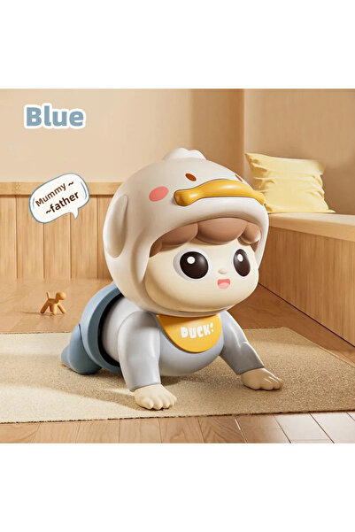 Choice1 دمية زحف زرقاء اللون، لعبة أطفال مزودة بموسيقى، وإرشادات تعليمية للزح...