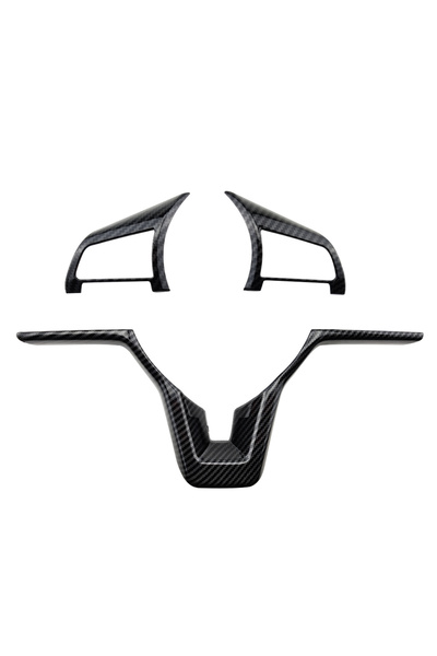 Choice7 ملصقات غطاء مقبض لوحة عجلة القيادة باللون الأسود الكربوني، 3 قطع، لسي...