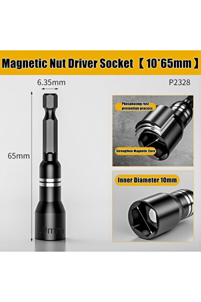 Choice19 10x65mm CR-V Steel Magnetic Nut Screwdriver Sket Bits For Power Dril...