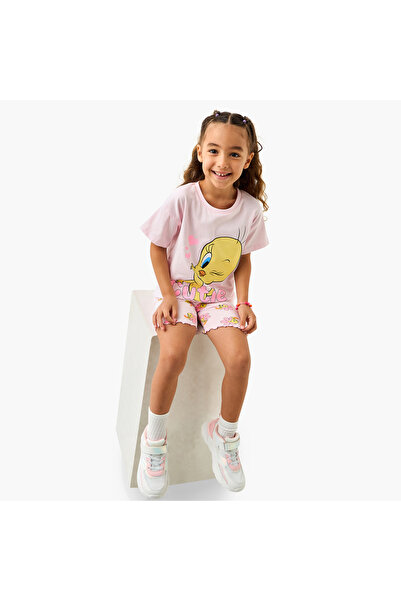 Warner Bros Tweety Print T-shirt and Shorts Set