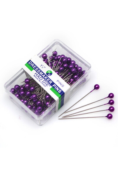 Choice1 Purple 100Pcs/Box 38cm Colorful Round Pearl Head Needles Stitch Strai...