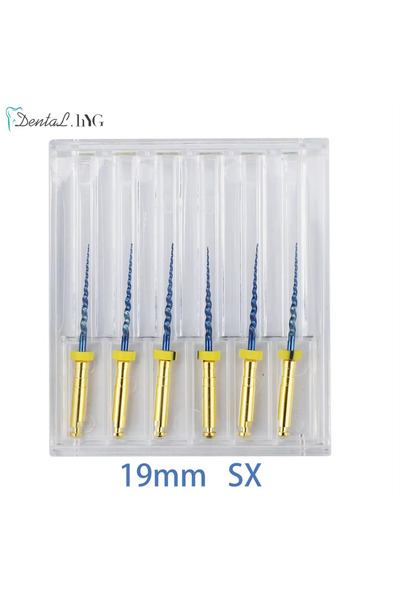 Choice12 ملف علاج جذور الأسنان مقاس 19 مم SX، ملفات دوارة ذهبية فائقة لعلاج ج...