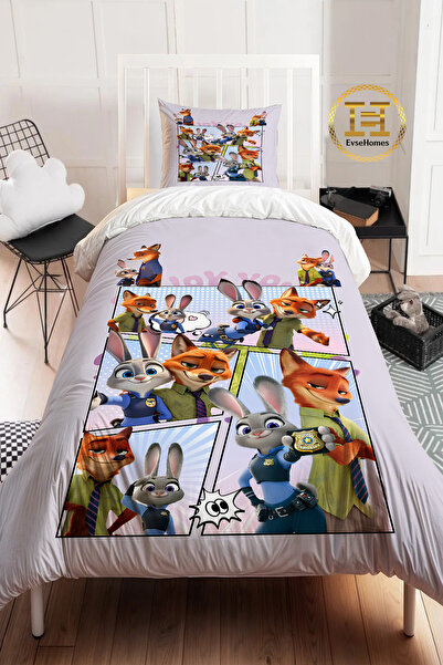 ZOOTROPOLIS FOX AND RABBIT DUVET COVER SET (PERSONAL NAME CAN BE WRITTEN )
