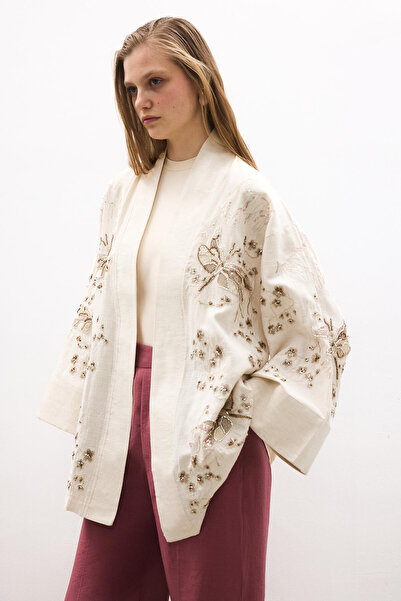 Touché Privé Beaded Embroidered Oversize Kimono