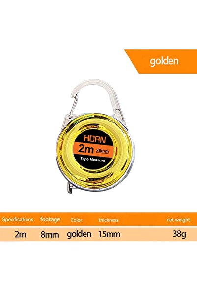 choice2 شريط سلسلة مفاتيح صغير أصفر اللون بطول 2 متر، قطعة واحدة، شريط قياس ف...