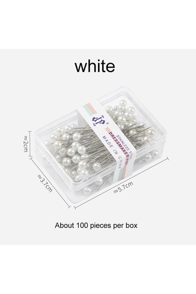 Choice1 100pcs white 100pcs Sewing Pins for Fabric with Box Straight Pin Posi...