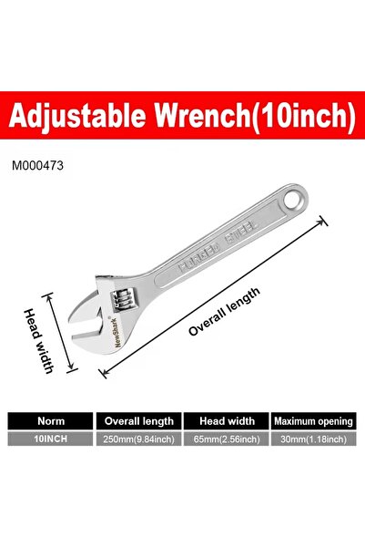 choice2 10inch Adjustable Wrench Large Openin Long Handle Universal Spanner C...