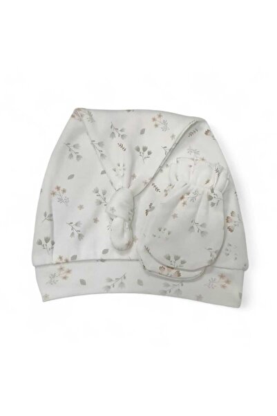 Sebi Prime Patterned Tie-On Hat and Gloves (Newborn)