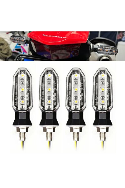 Choice3 4pcs-White 2/4 PCS 8mm Mini Motorcycle LED Turn Signal Lights Amber F...