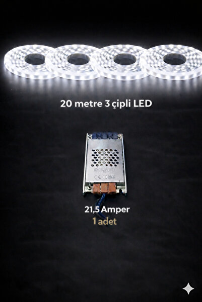 ZMR LUMIXA 3 ÇİPLİ 20 METRE BEYAZ LED + 21 AMPER TRAFO