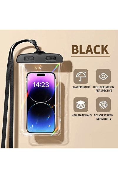 Choice1 جراب هاتف أسود مقاوم للماء وحقيبة غوص وحقيبة سباحة وحقيبة جافة تحت ال...