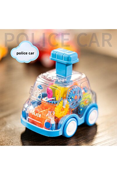 choice2 Blue Baby Toy Cartoon Press Gear Car Toy Lnertia Pull-back Transparen...