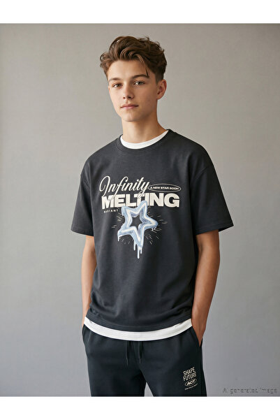 LC Waikiki Rmz Gi̇yi̇m Farkiyla Boys' Printed T-Shirt