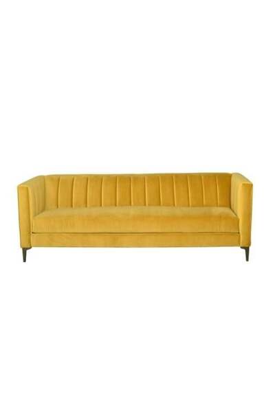 homejoyz Yellow Velvet sofa - Swedish wood - 220 x 80 x 85 cm