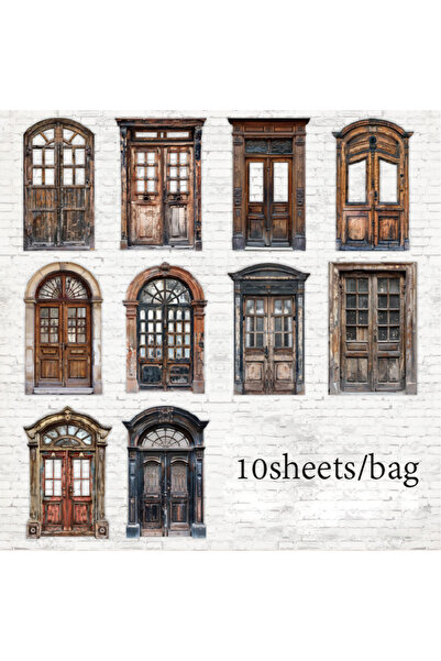 Choice5 مجموعة ملصقات إطار باب عتيقة، 10 أوراق/ حقيبة ، أدوات كتابة قصاصات، د...