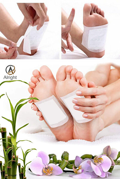 Alright Toksin Atıcı Foot Patch Ayak Detoksu Bandı 10 Adet %100 Detoks Ayak B...