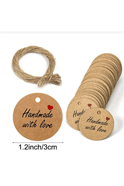 Choice1 100tag20m B 100pcs Kraft Paper Handmade Thank You Gifts Tags for DIY ...