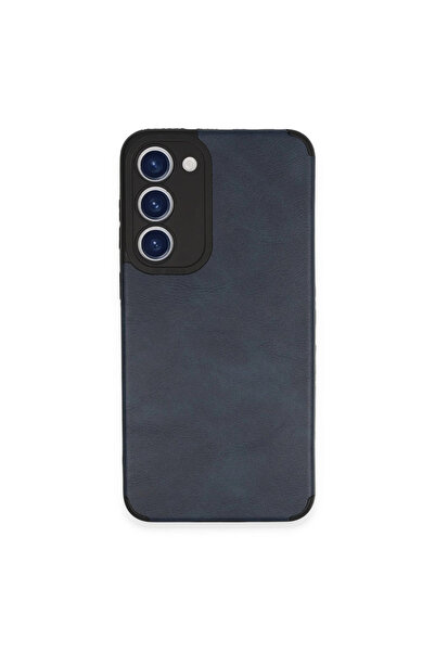 xirshop حافظة سامسونج جالاكسي S23 بلس بحلقة جلدية سيليكون - أزرق داكن