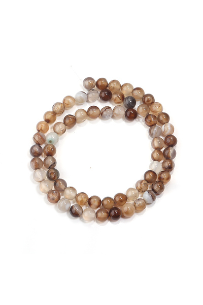 Choice3 6mm approx 58pcs Natural Stone Round Beads Light Brown Striped Agates...