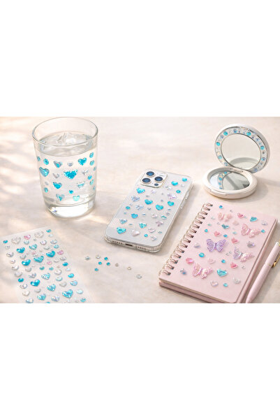 Giraffe PK Sticker Parlak Işıltılı Taş Sticker Yapışkanlı Tırnak Saç Süs Dekor DIY Yılbaşı Hobi Süsleme Seti