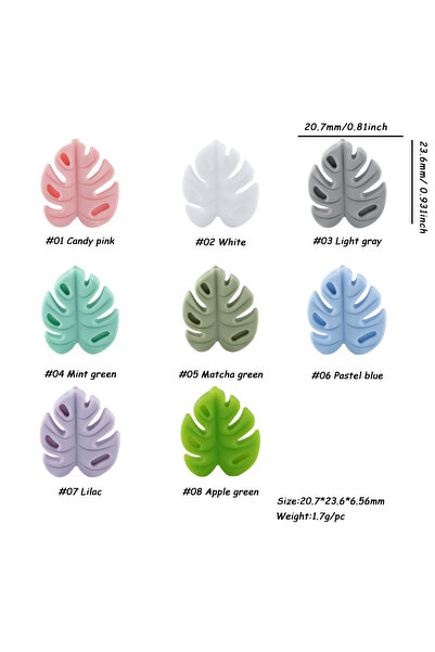 Choice3 5pcs MIX(no choose) 5Pcs New Cartoon Silicone Beads Leafs Loose Focal...