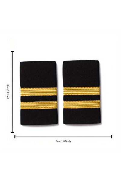 Choice7 زوج واحد من رتب الكتف الصفراء ذات الشريطين، زينة ملابس، رتب كتف زي ال...