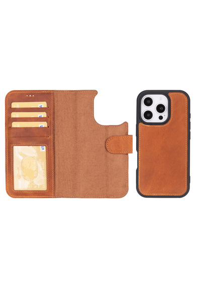 buğrahayalin iPhone 16 Pro Compatible Magnetic Detachable Leather Wallet Phon...