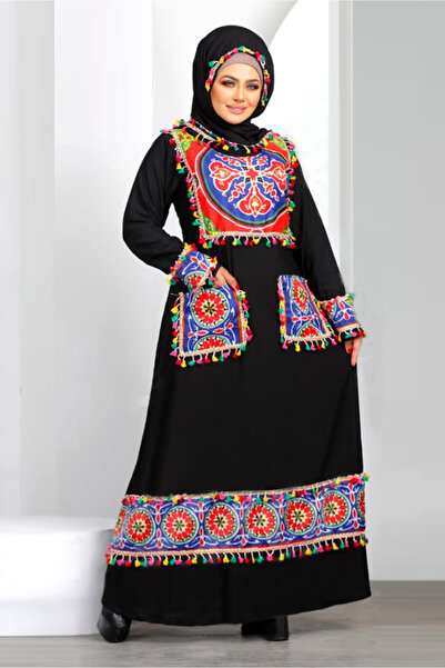 AsrymShop اسدال صلاة قطن فسكوز خفيف جيوب اسود