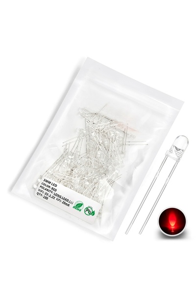 Choice7 100 قطعة من مصابيح LED حمراء FY، 100 قطعة من مصابيح LED 3 مم فائقة ال...