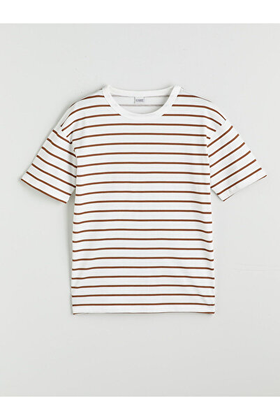 LC Waikiki Tricou pentru băieți cu dungi și guler rotund Özmarka, sezon nou