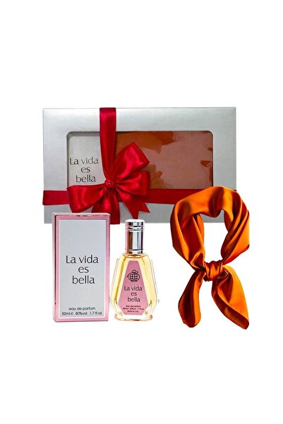 Fragrance World Elysa Set – Parfum La Vida es Bella 50ml, Women, Orange satin...
