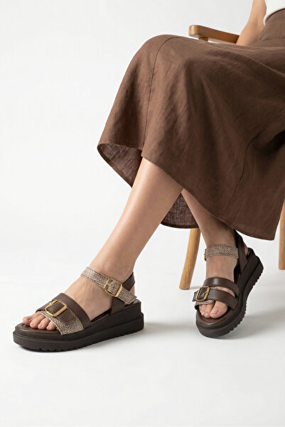 Riccon Дамски сандали 0012809 Кафяви