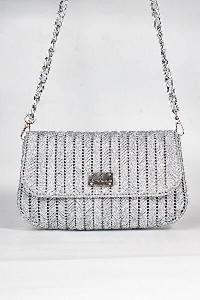 HediyemStil El Yapımı Gümüş Örgü Çanta