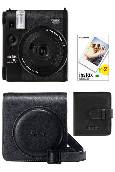 Fujifilm Instax Mini 99 Siyah Fotoğraf Makinesi 20'li Film Kare Albüm ve Deri...