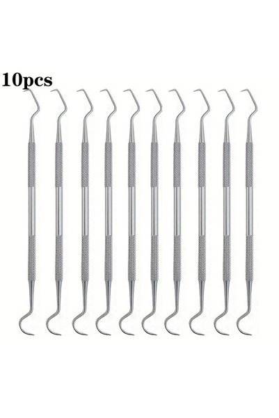 Choice 5pcs 1/3/5/10pcs Double Hook Tooth Dental Explorer Probe Dentist Tool ...
